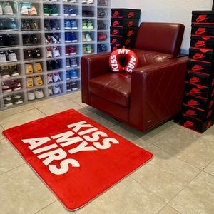 Kiss My Airs Red Sneaker Inspired DoorMat House